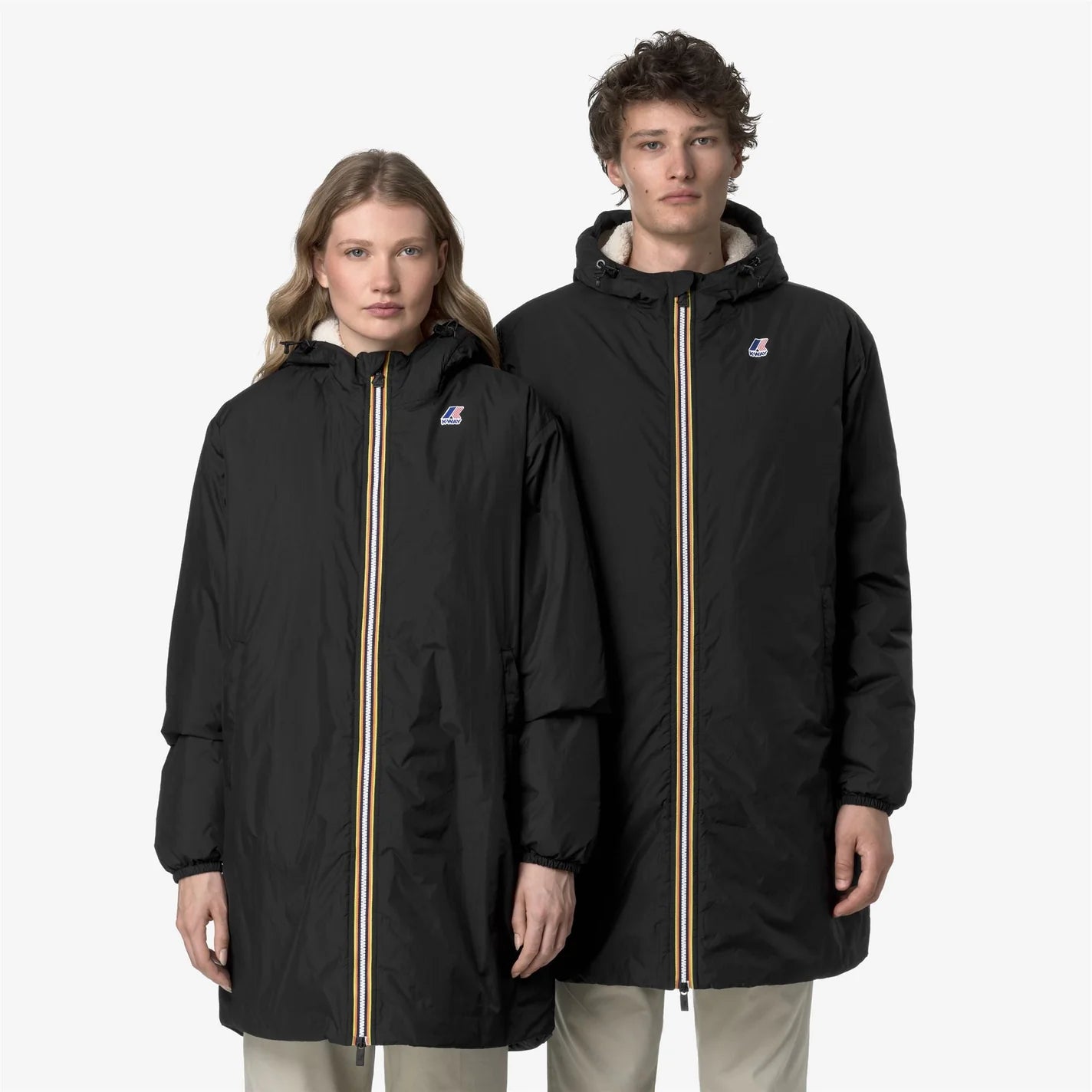 K-Way Le Vrai 4.0 Eiffel Orsetto Noir Mixte – Veste Imperméable à Capuche Chaude Unisexe Hiver