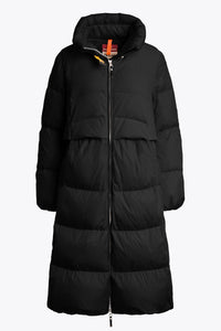 Parajumpers Eyma Femme – Doudoune Bi-Matière Noire, Isolation Hiver, Manteau Chaud et Léger