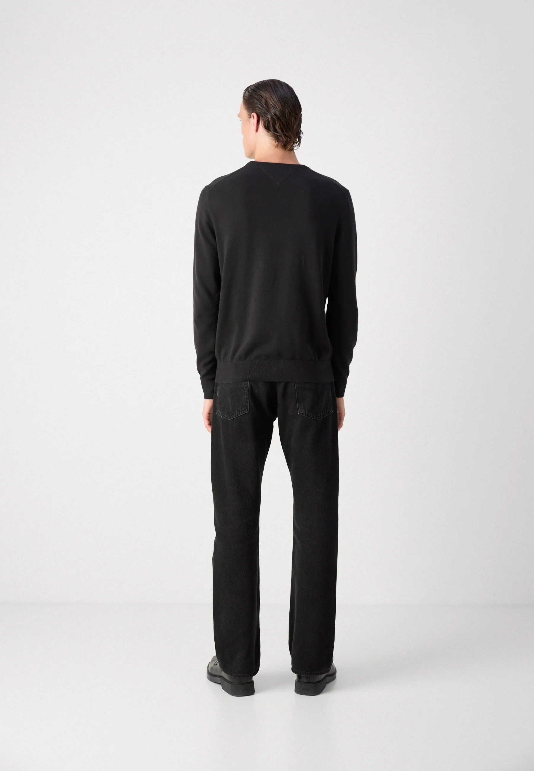 Pull col rond noir homme Tommy Hilfiger – Pull classique haut de gamme Urban Chic