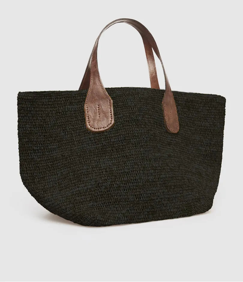 Sac Tokyo II raphia naturel - Cabas artisanal femme fait main Madagascar