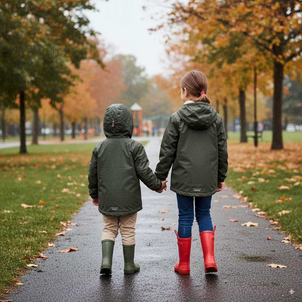 K-Way Enfant Claude Orsetto Kaki Mixte – Veste Imperméable Sherpa Hiver, Paquetable et Respirante