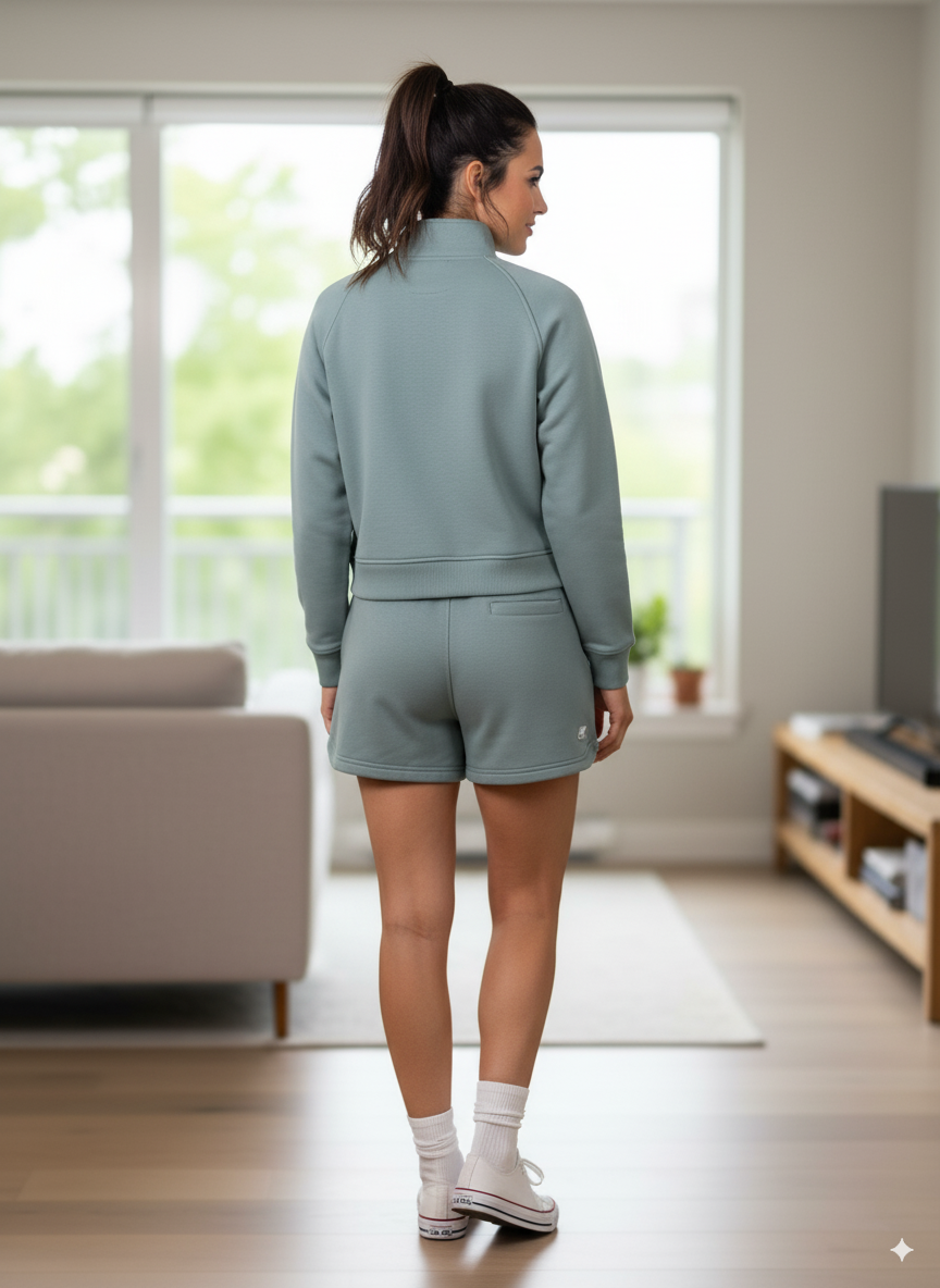 Sweat Vert Amande Femme K-Way Jeunne Light Spacer – Pull Sport et Streetwear Confortable