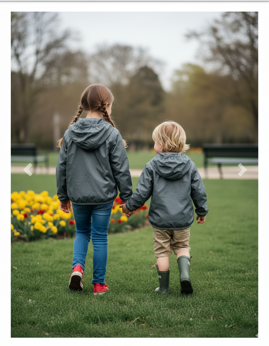 Kway Claude enfants Kaki – Veste imperméable coupe-vent capuche | Urban Chic Boutiques