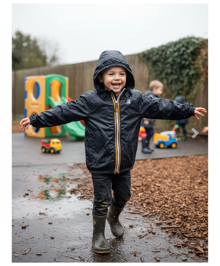 Kway Claude Enfants Noir – Veste Imperméable, Coupe-Vent Mixte, Rentrée