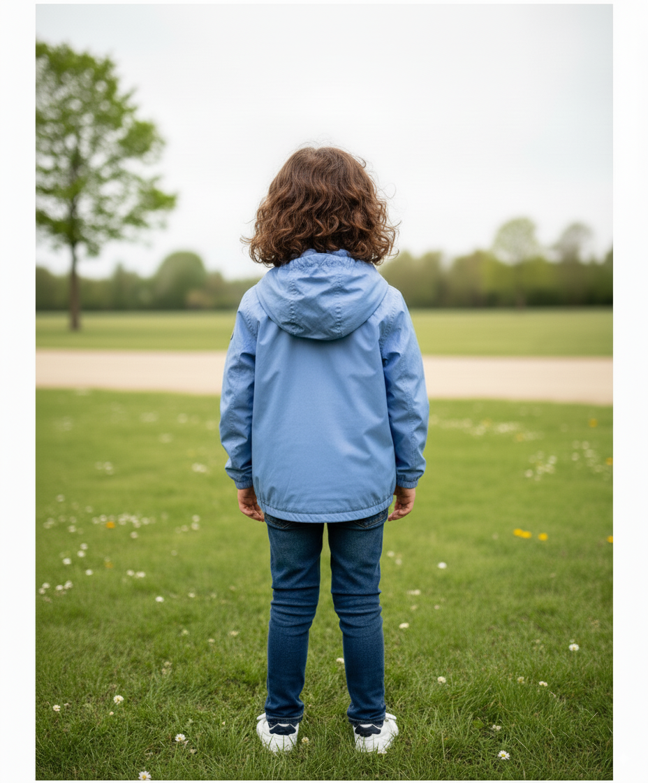 K-Way Claude Enfant Bleu Ciel – Veste Imperméable Coupe-Vent Mixte avec Capuche, Léger, Packable
