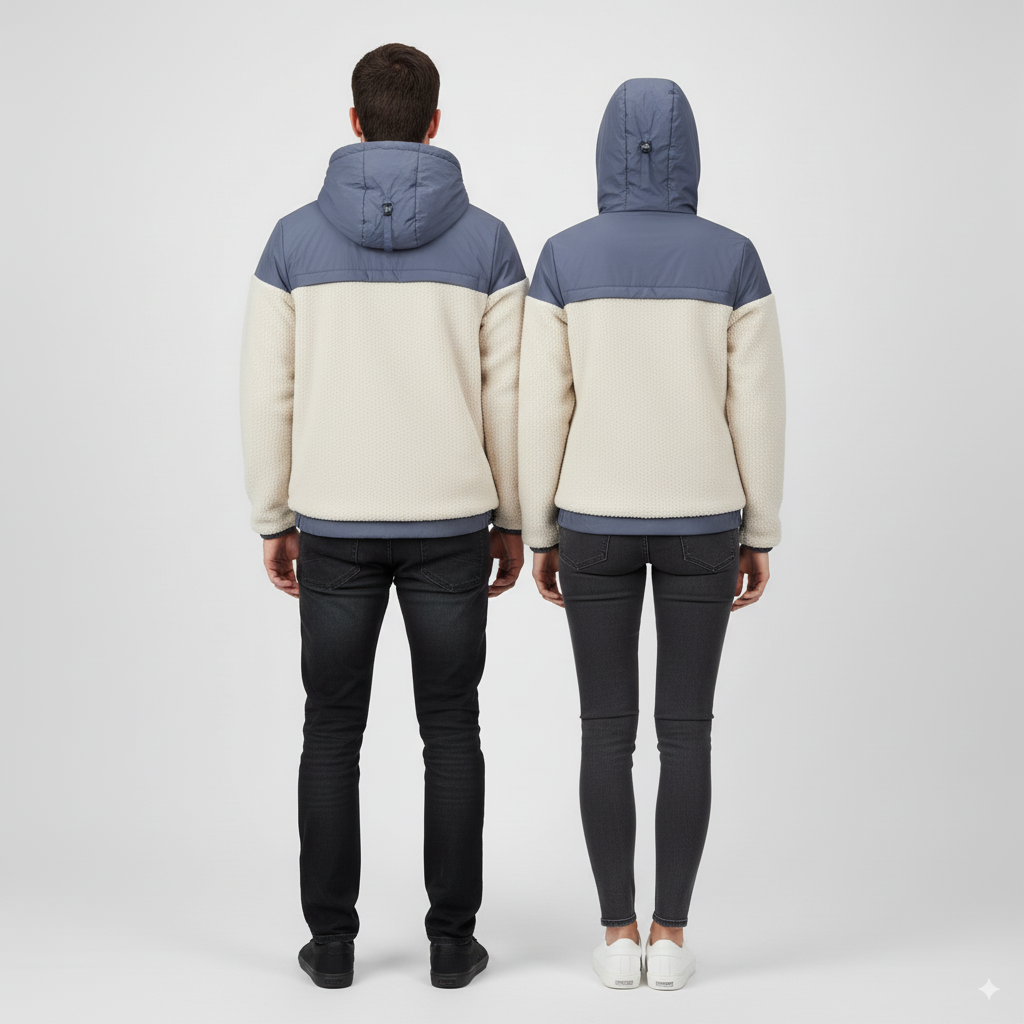 Kway le vrai 3.0 Jildaz Orsetto Blue Jeans – Veste imperméable mixte, coupe-vent, sherpa, confortable | Urban Chic Boutiques