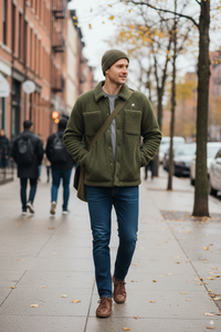 K-Way Cameron Sherpa Polaire Vert Homme – Veste Confortable, Imperméable, Style Urbain