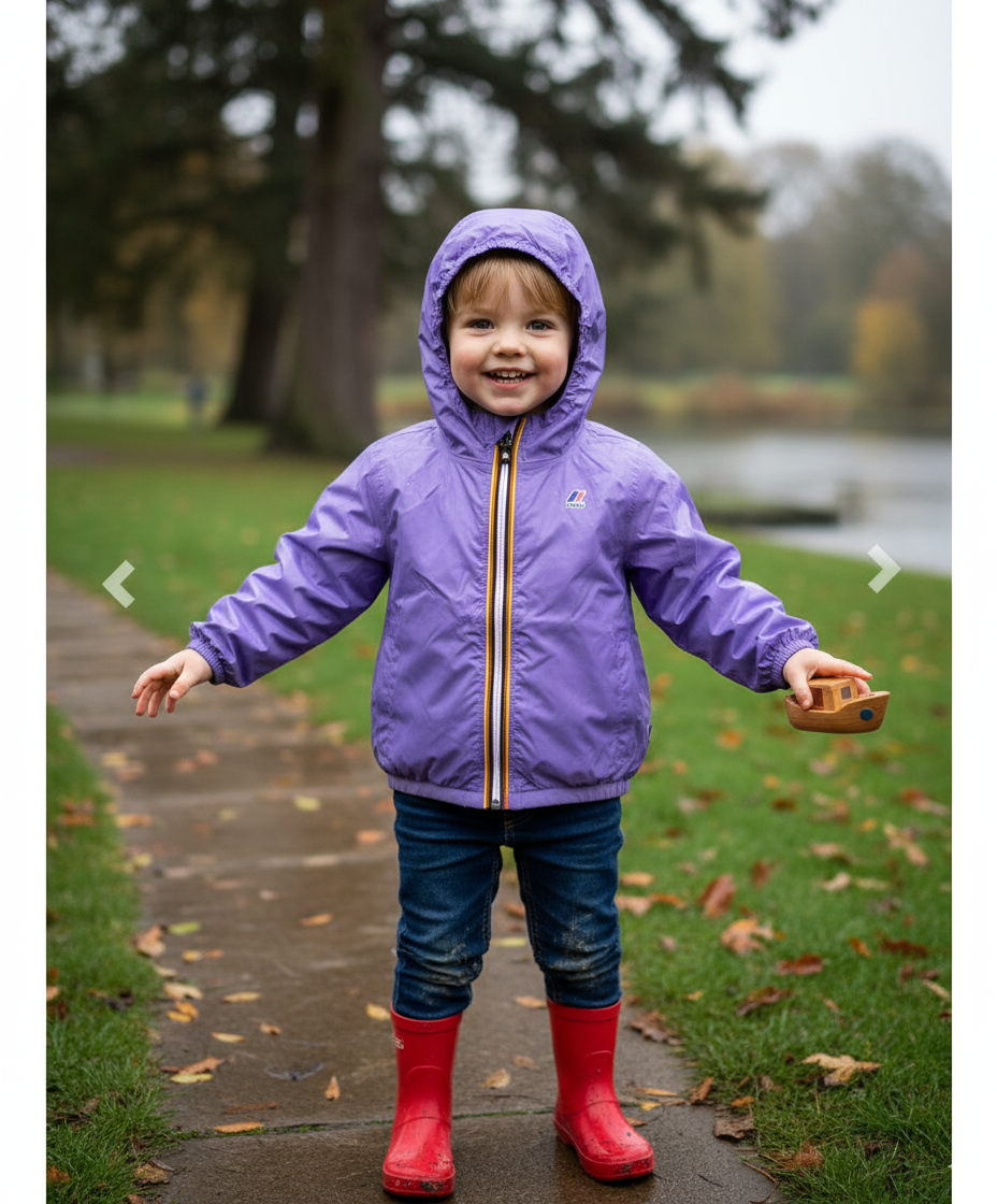 Kway Claude Enfant Violet – Imperméable Coupe-Vent Léger Fille ou Garçon