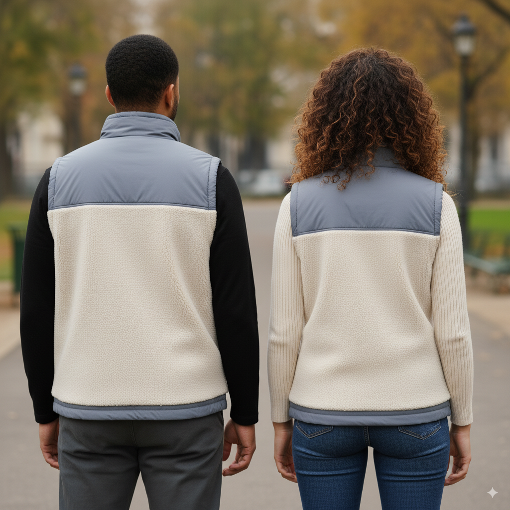 K-Way Le Vrai 3.0 Jile Orsetto - Gilet Sans Manches Imperméable Coupe-Vent Bleu Jeans Mixte Unisexe