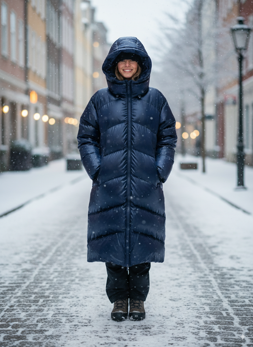 Doudoune Kway Neivel Crystal Bleu Marine Longue - Doudoune Imperméable Femme Hiver Capuche - Urban Chic Boutiques