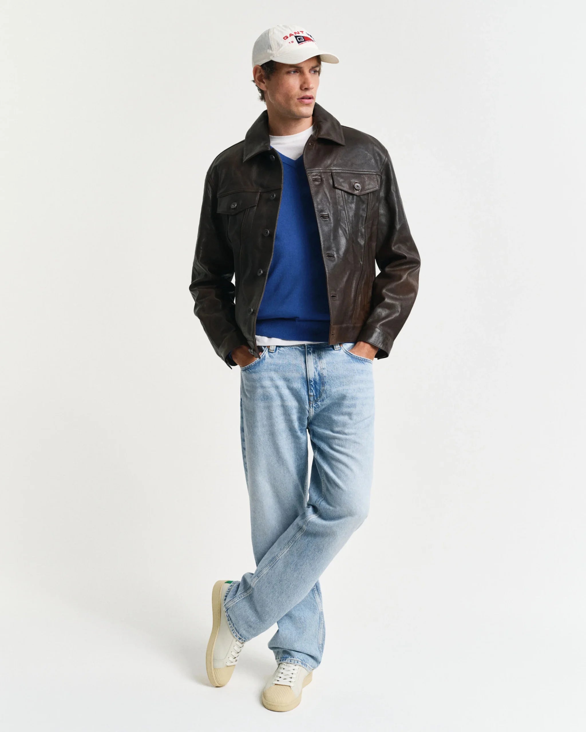 Pull en coton col en V homme élégant et confortable - Plusieurs coloris - Gant