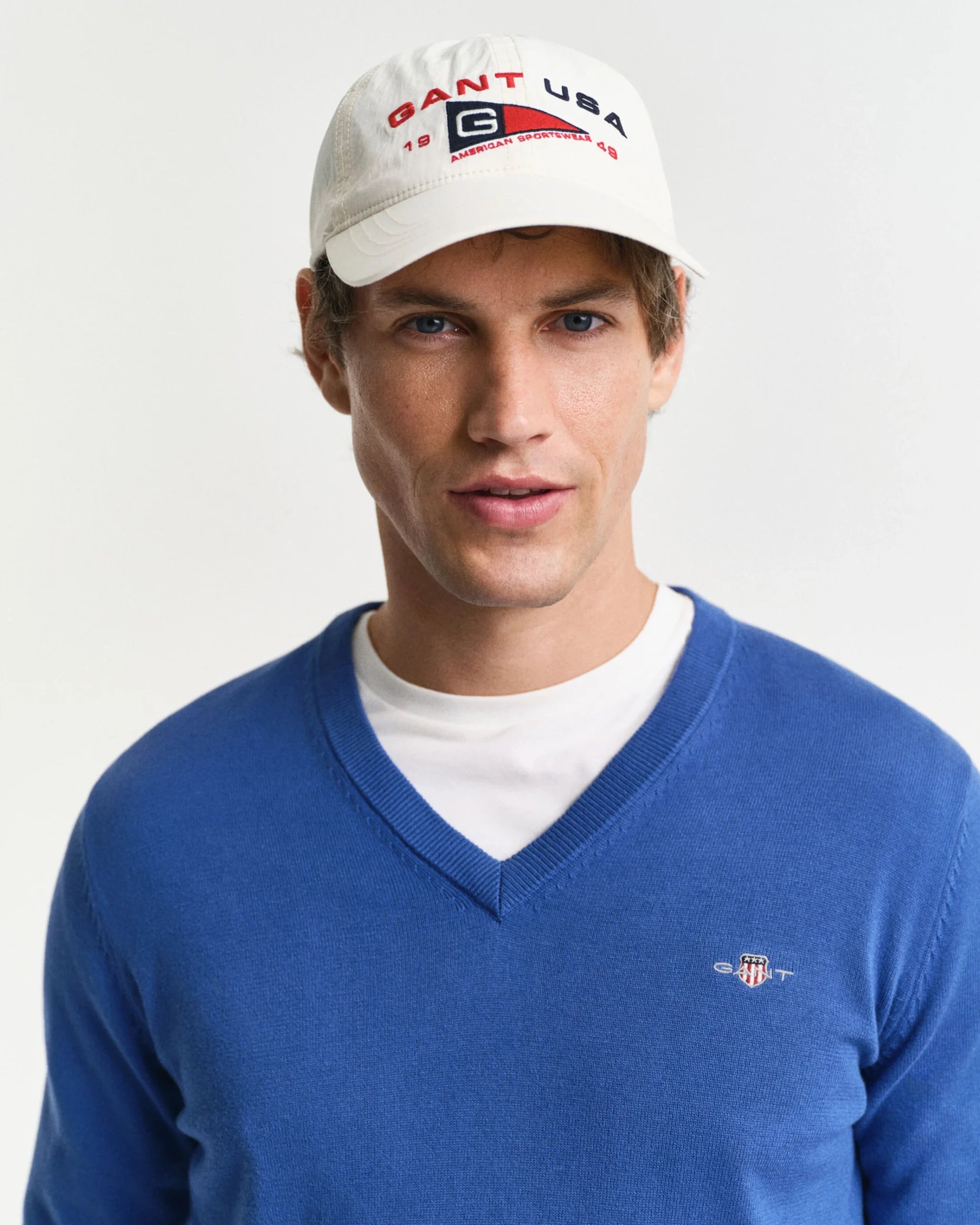 Pull en coton col en V homme élégant et confortable - Plusieurs coloris - Gant