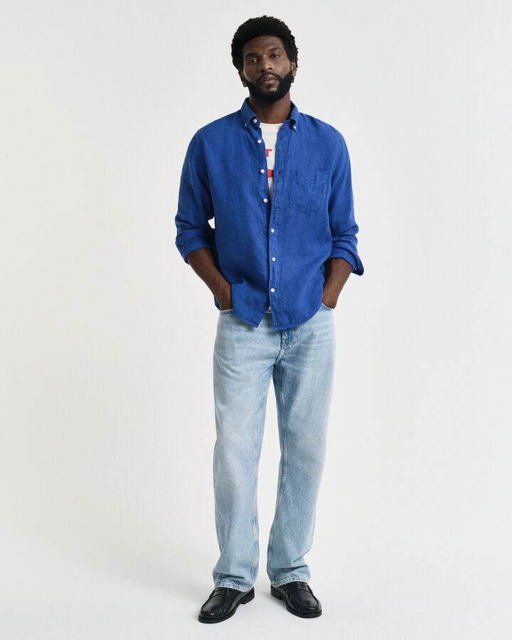 Chemise en lin teinté homme – légère et respirante – plusieurs coloris – Gant