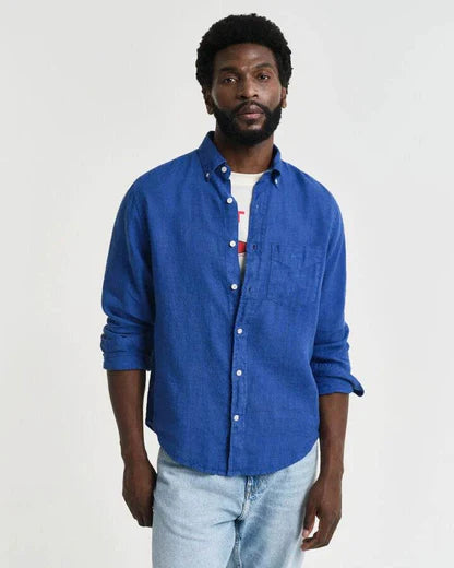 Chemise en lin teinté homme – légère et respirante – plusieurs coloris – Gant