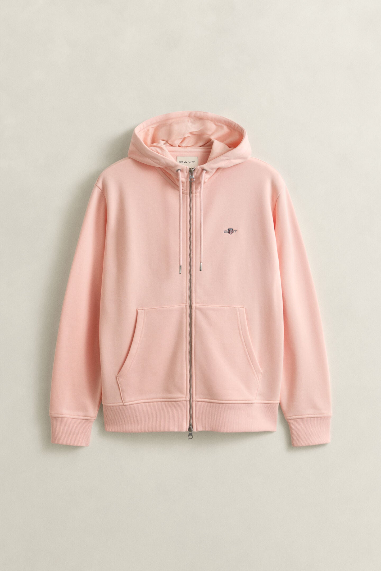 Sweat à capuche zippé rose pastel – élégance casual — Gant