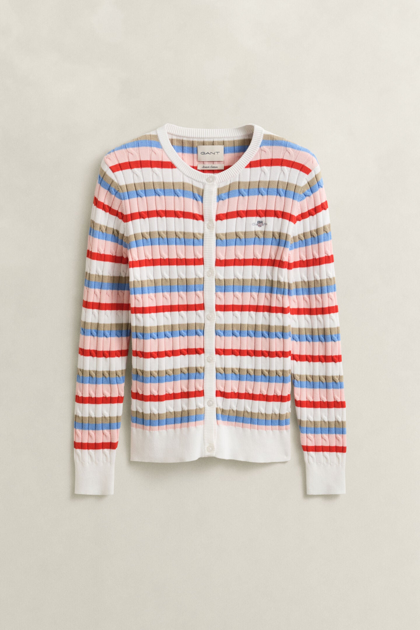 Cardigan en maille torsadée à rayures femme – Gant