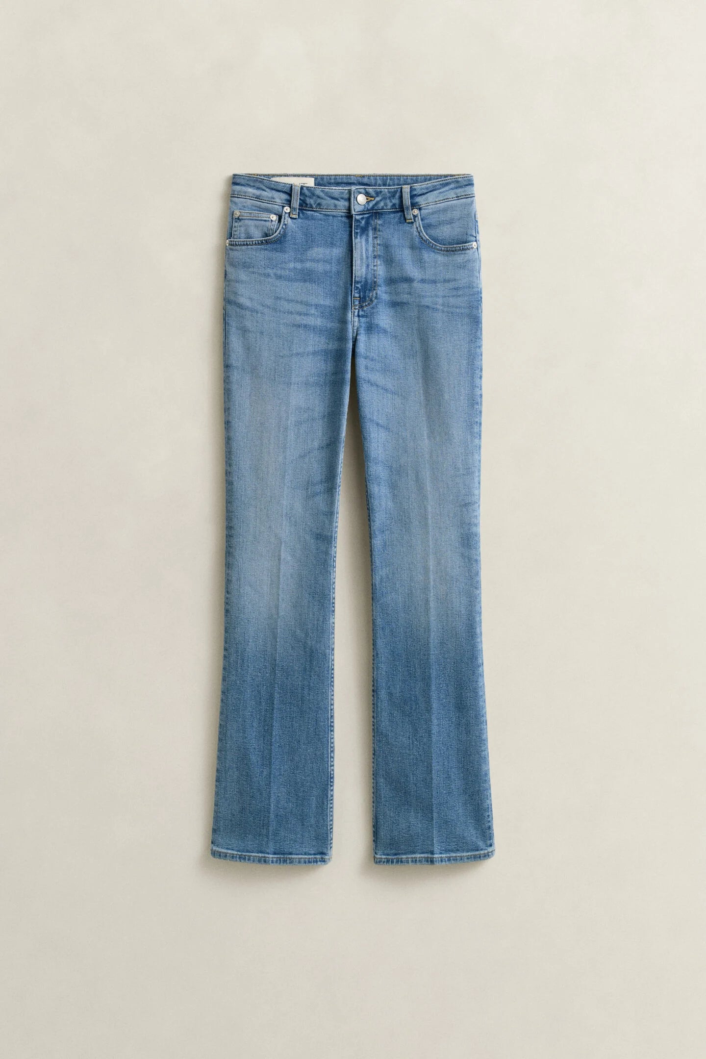 Jean stretch évasé bleu denim taille mi-haute – Gant