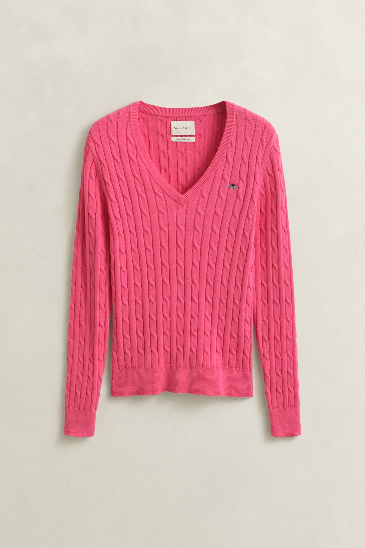 Pull col V torsadé en coton femme élégant et intemporel – Gant