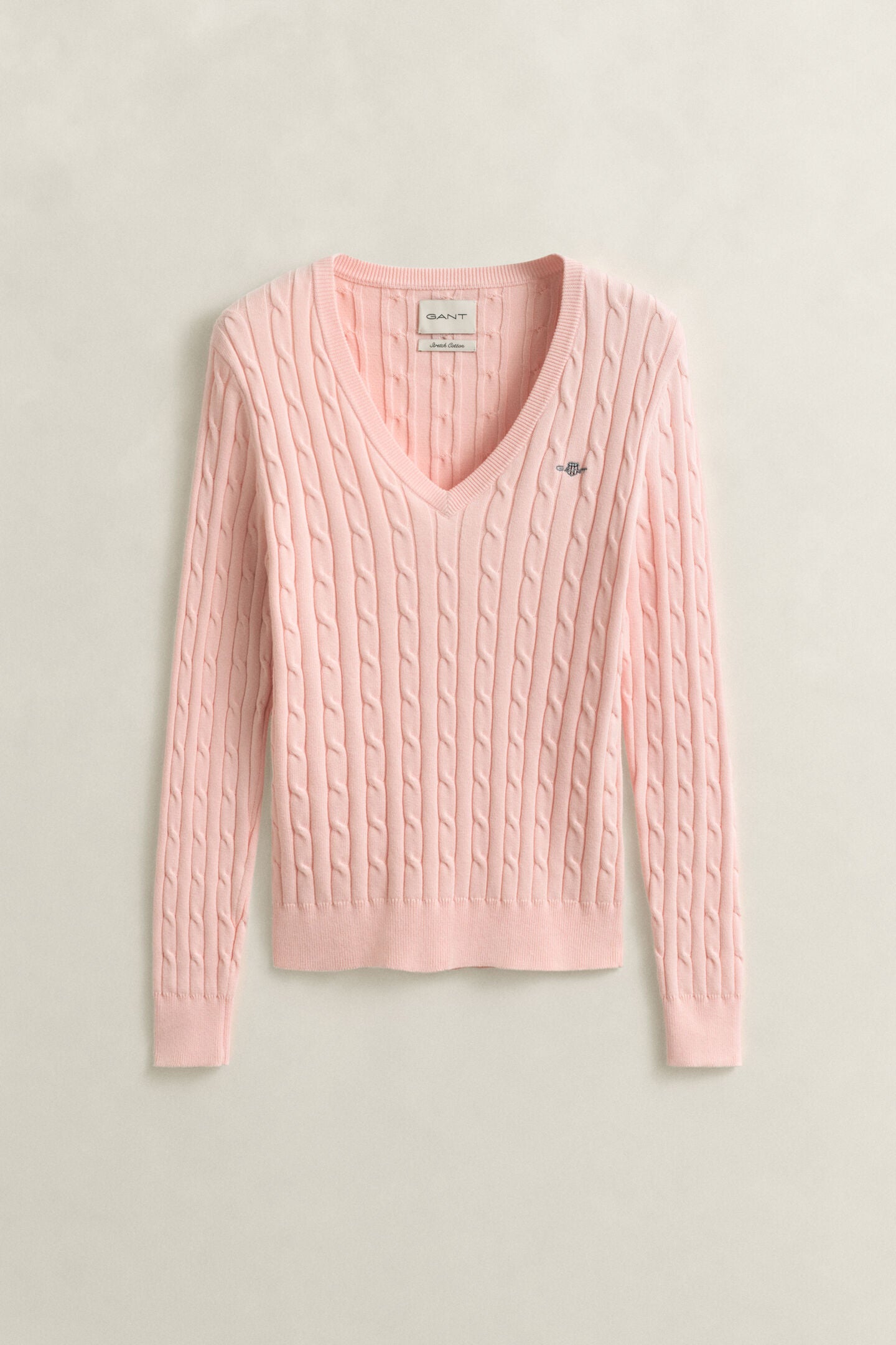 Pull col V torsadé en coton femme élégant et intemporel – Gant