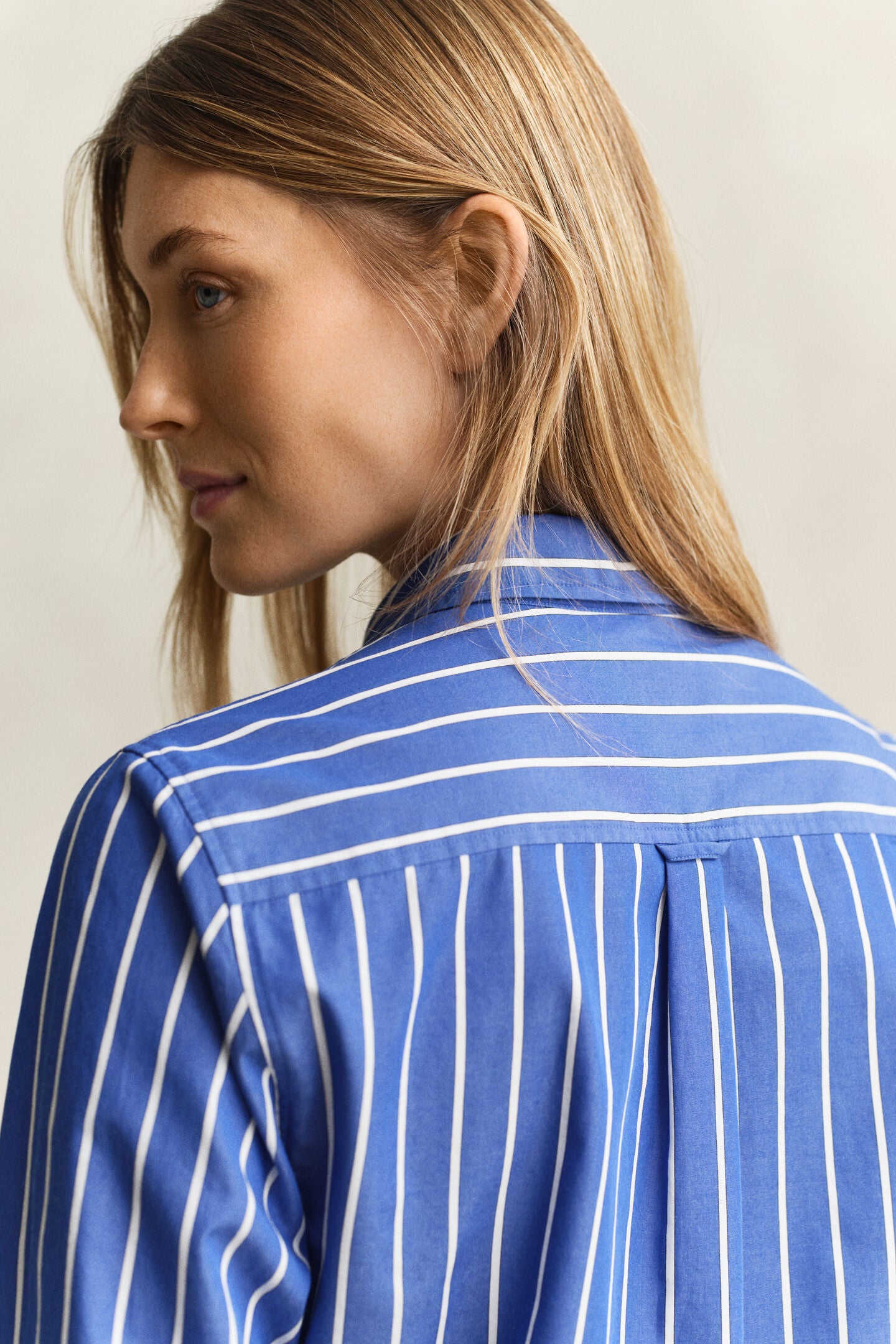 Chemise rayée en popeline coupe regular bleu – Gant