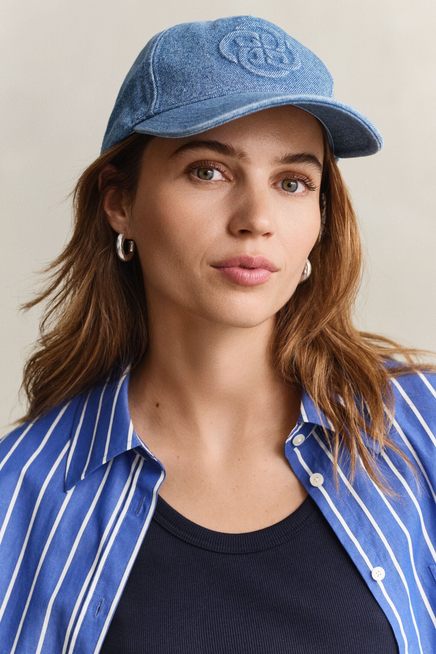Casquette en denim bleu avec logo brodé – Gant