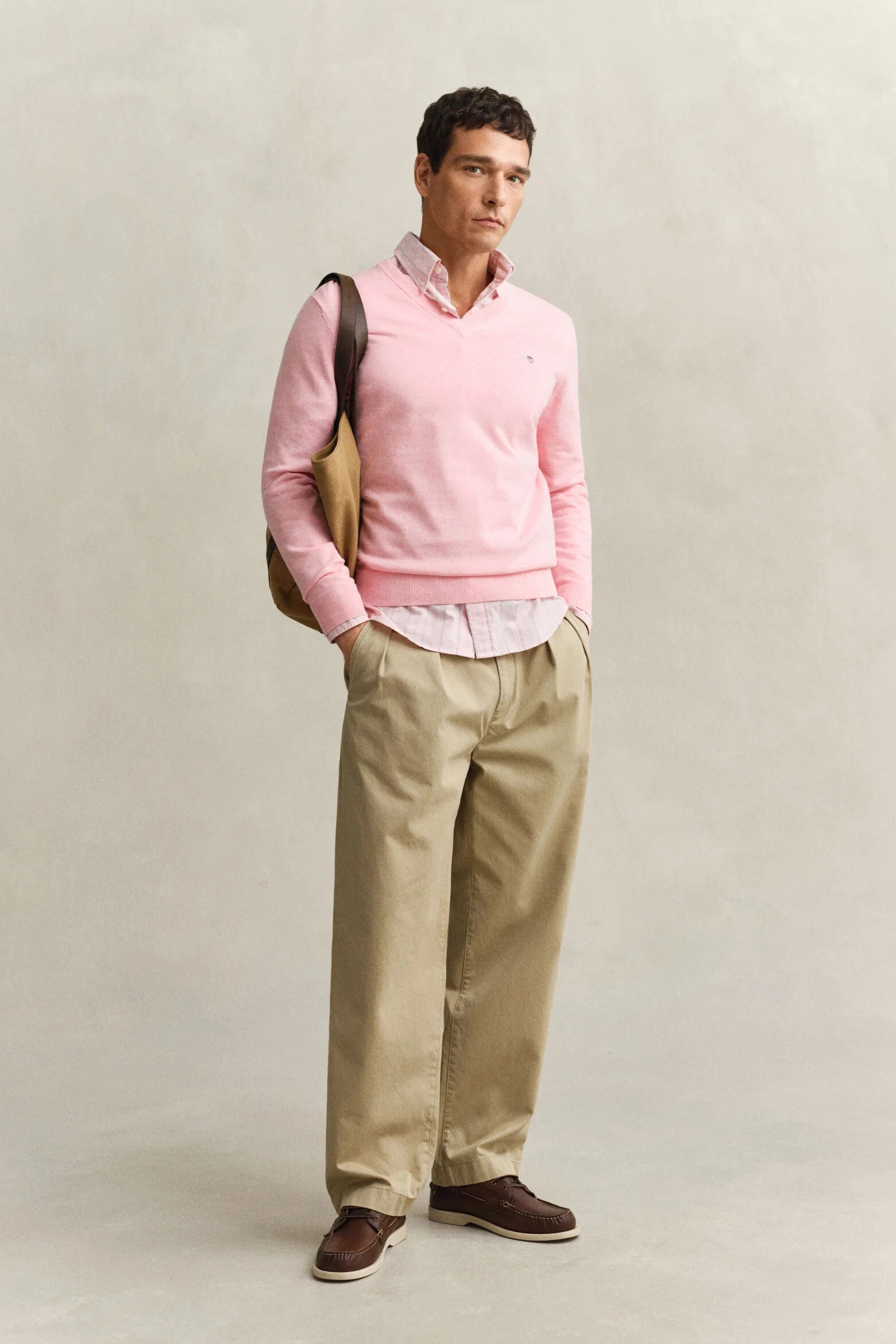Pull en coton col en V homme élégant et confortable - Plusieurs coloris - Gant