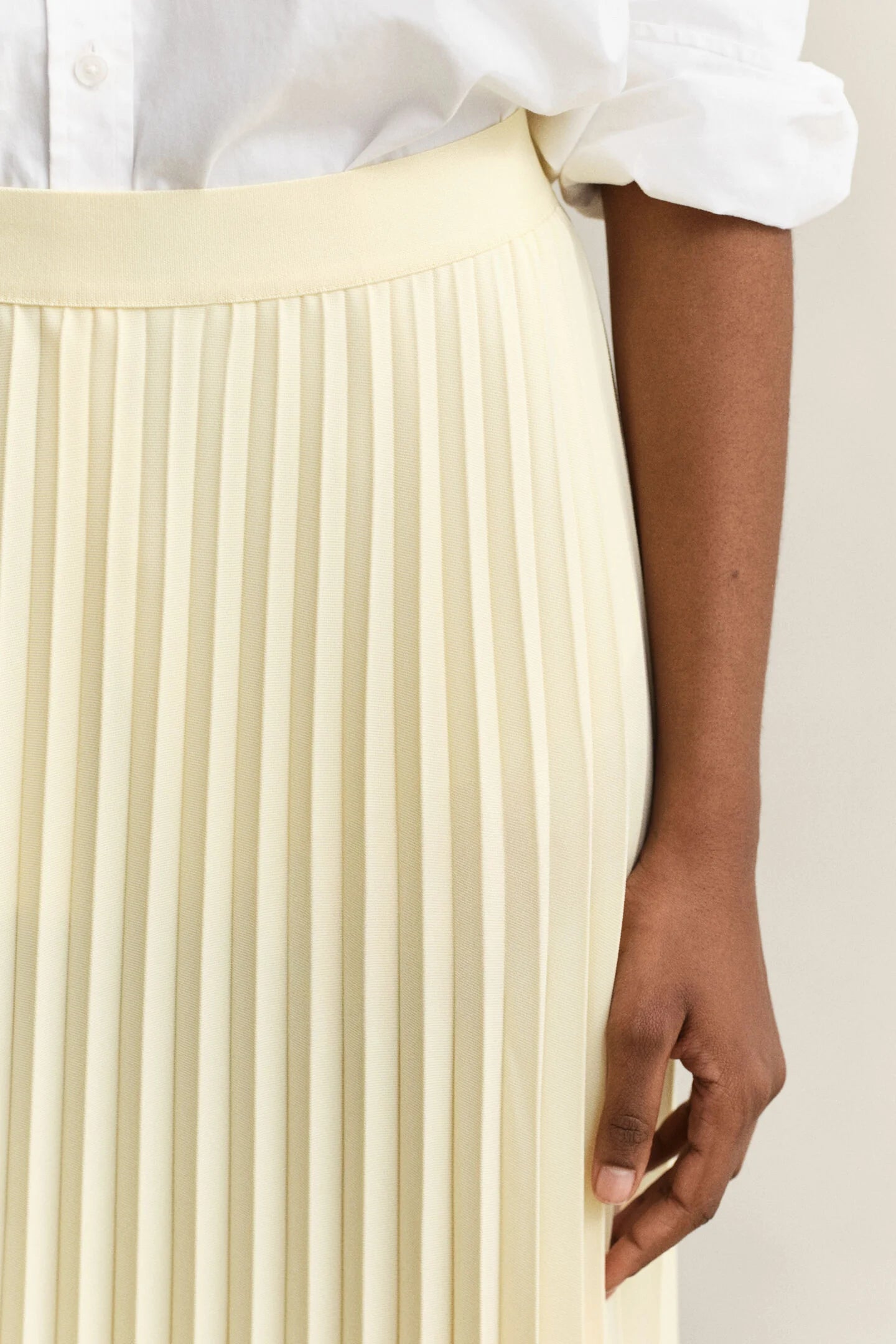 Jupe midi plissée jaune élégante femme – Gant