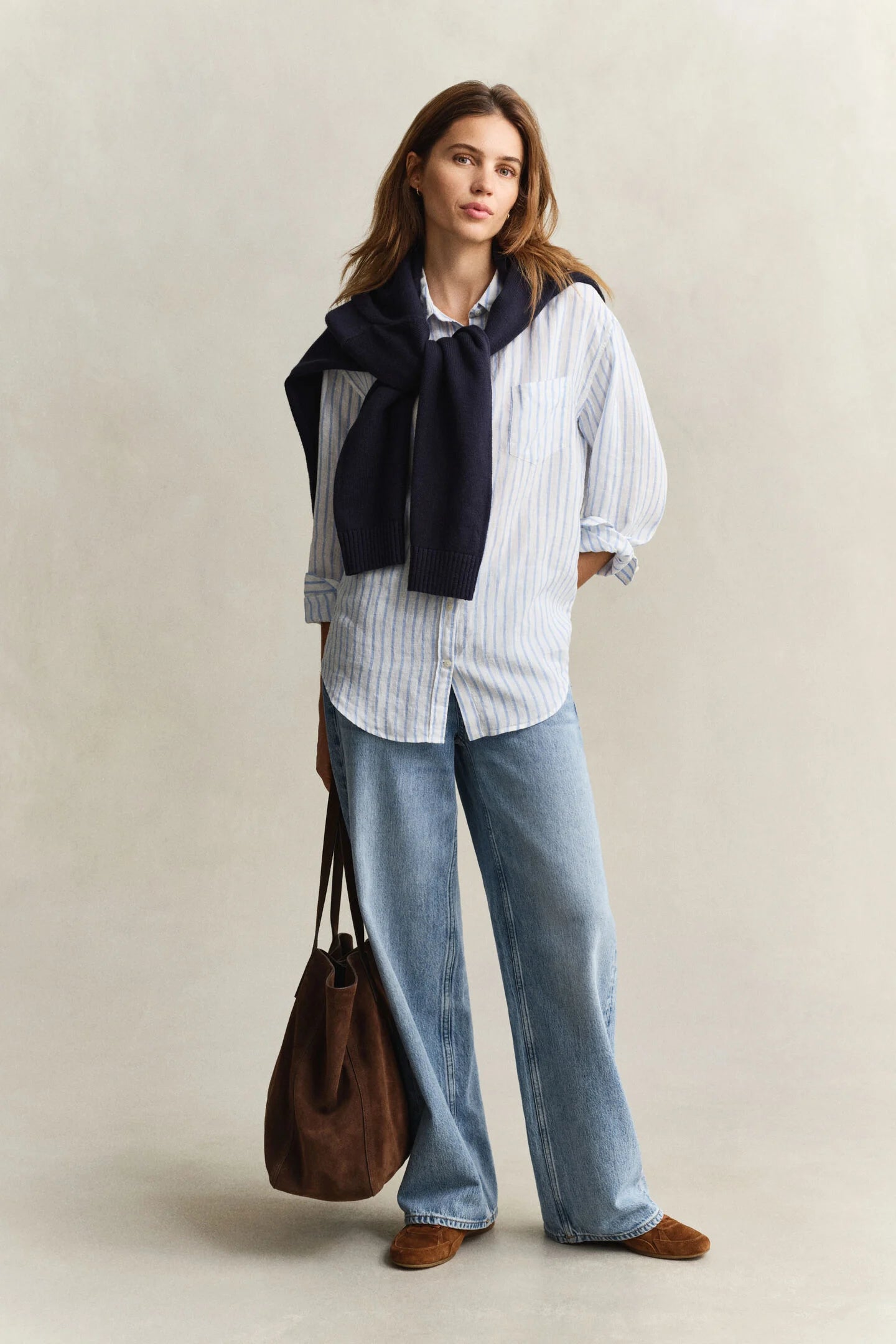 Chemise relaxed fit en lin à rayures femme – Élégance naturelle et confort - Gant