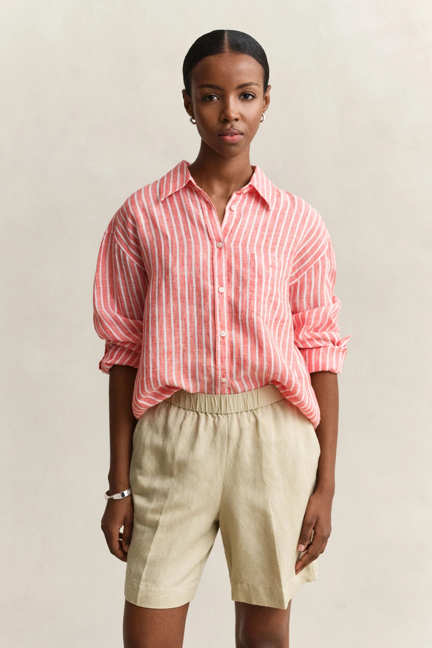 Chemise relaxed fit en lin à rayures femme – Élégance naturelle et confort - Gant