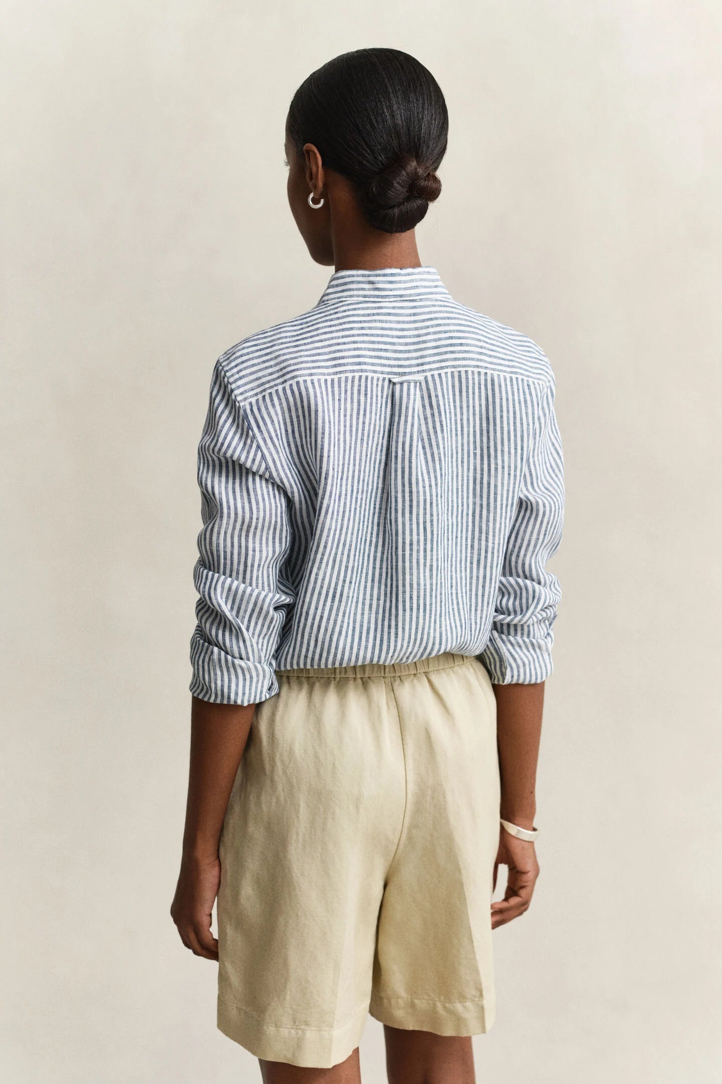 Chemise en lin à rayures regular fit femme - GANT