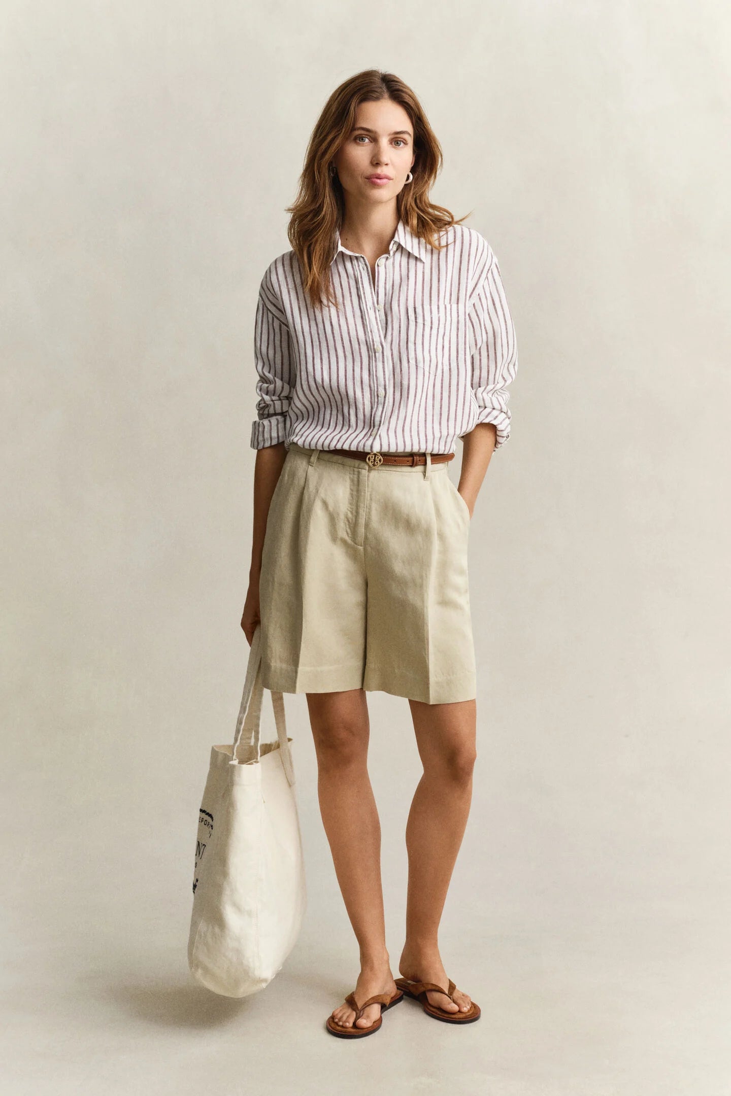 Chemise relaxed fit en lin à rayures femme – Élégance naturelle et confort - Gant