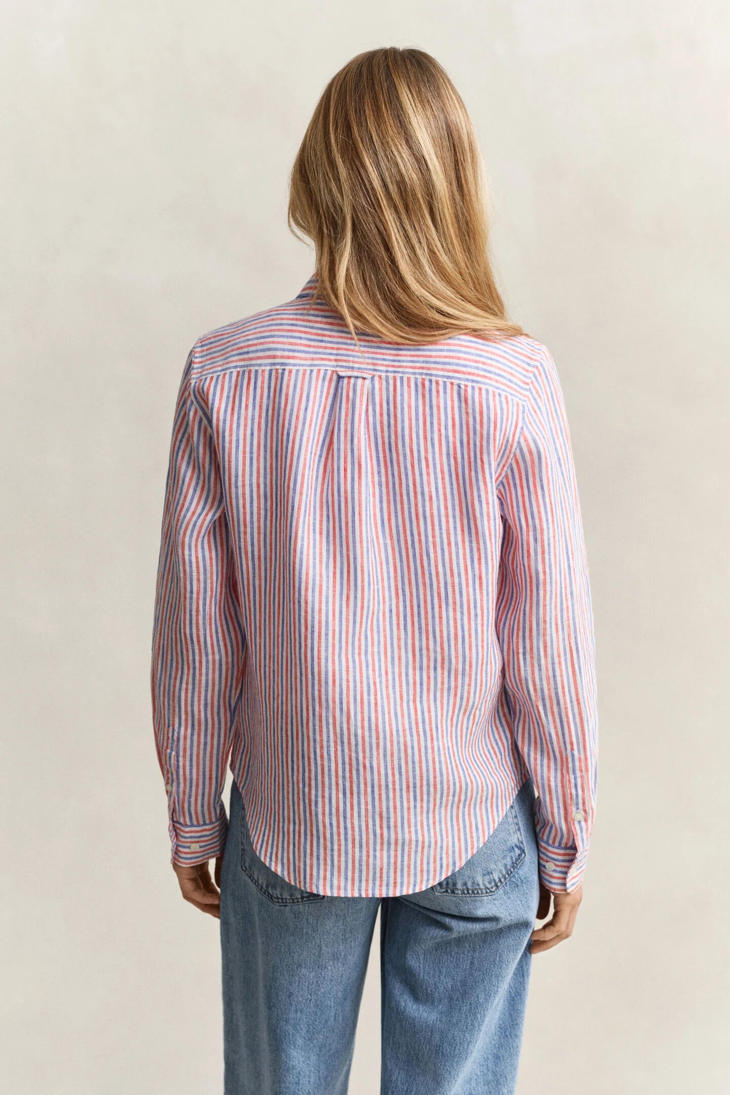Chemise en lin à rayures regular fit femme - GANT