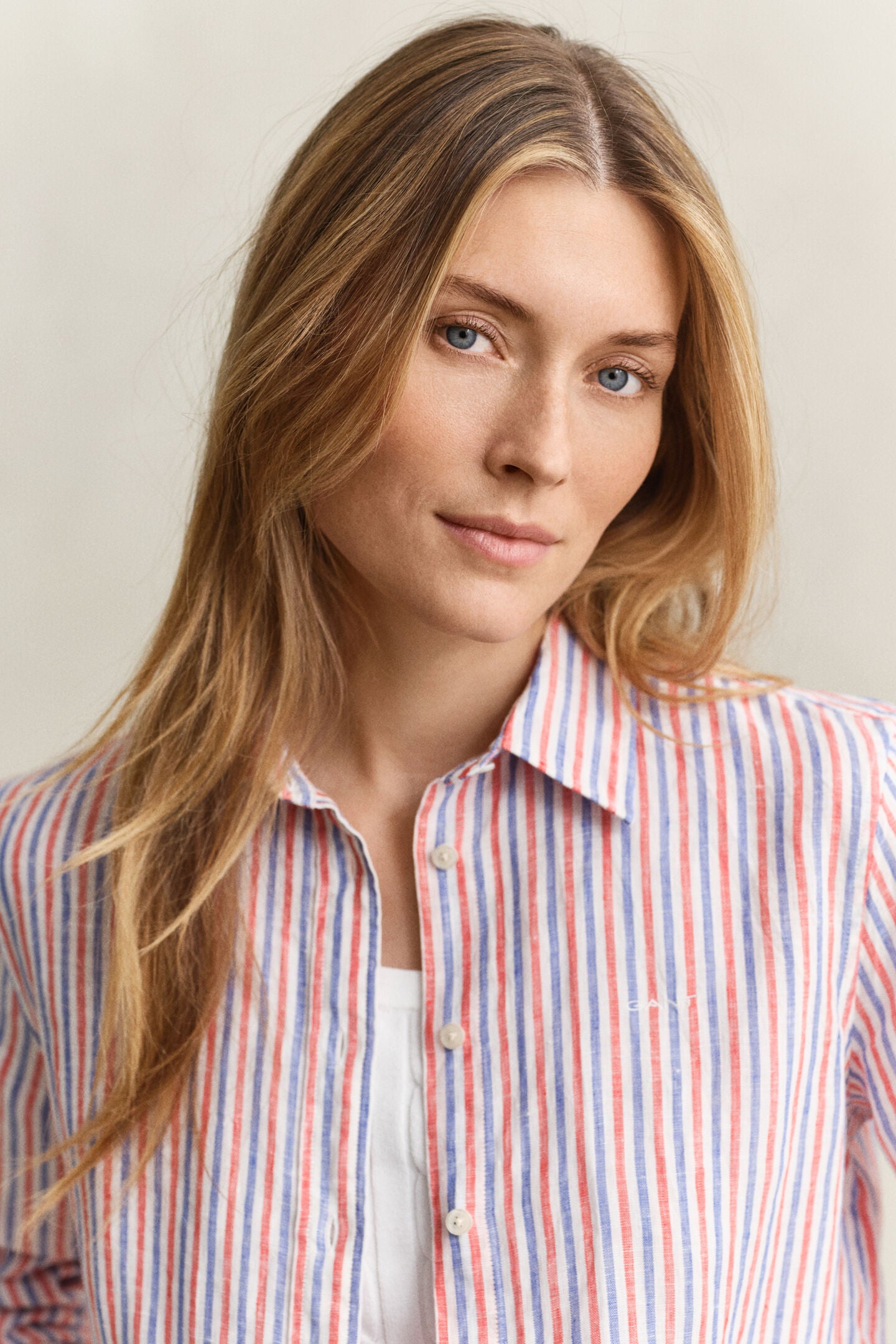 Chemise en lin à rayures regular fit femme - GANT