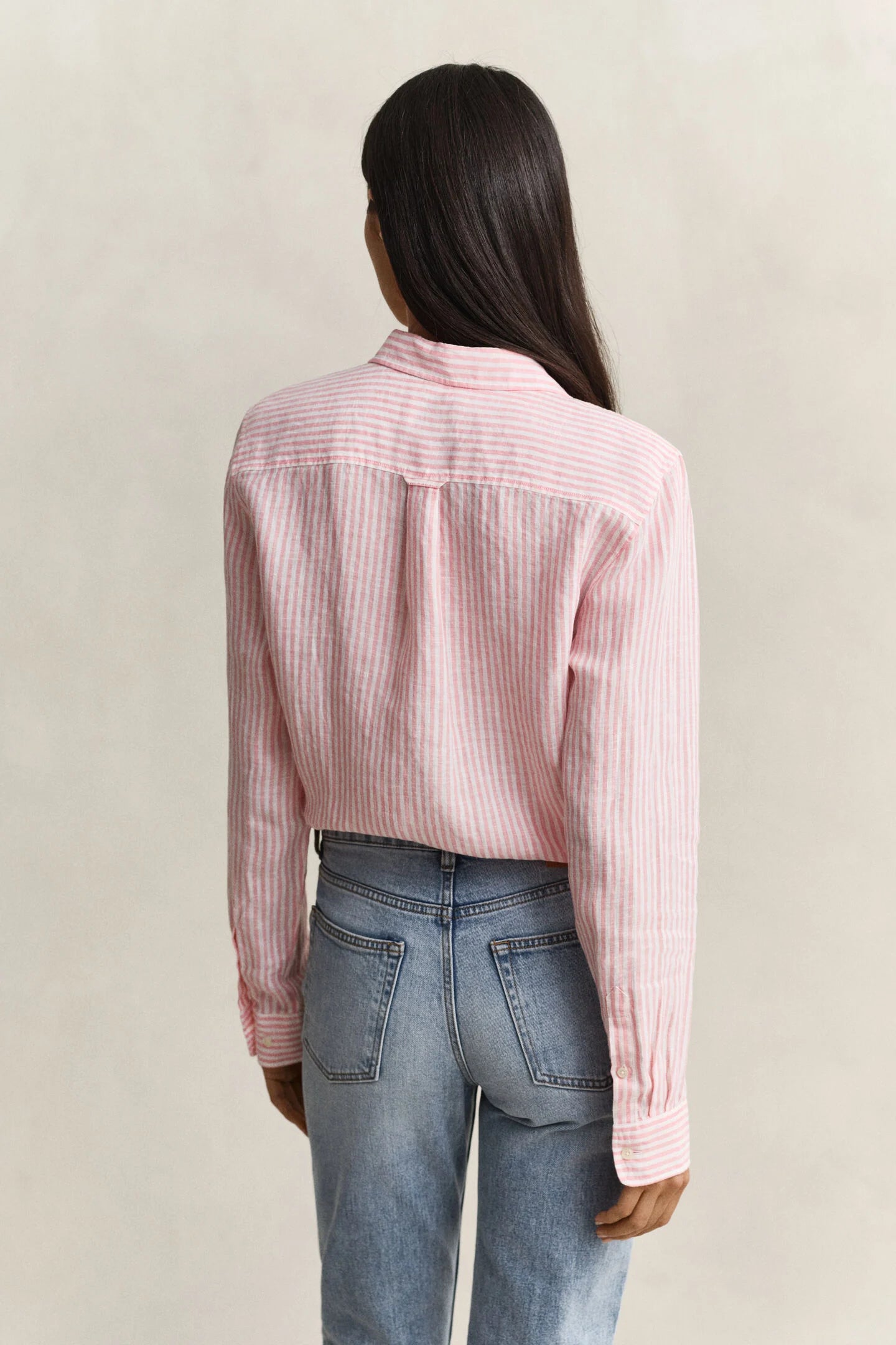Chemise en lin à rayures regular fit femme - GANT