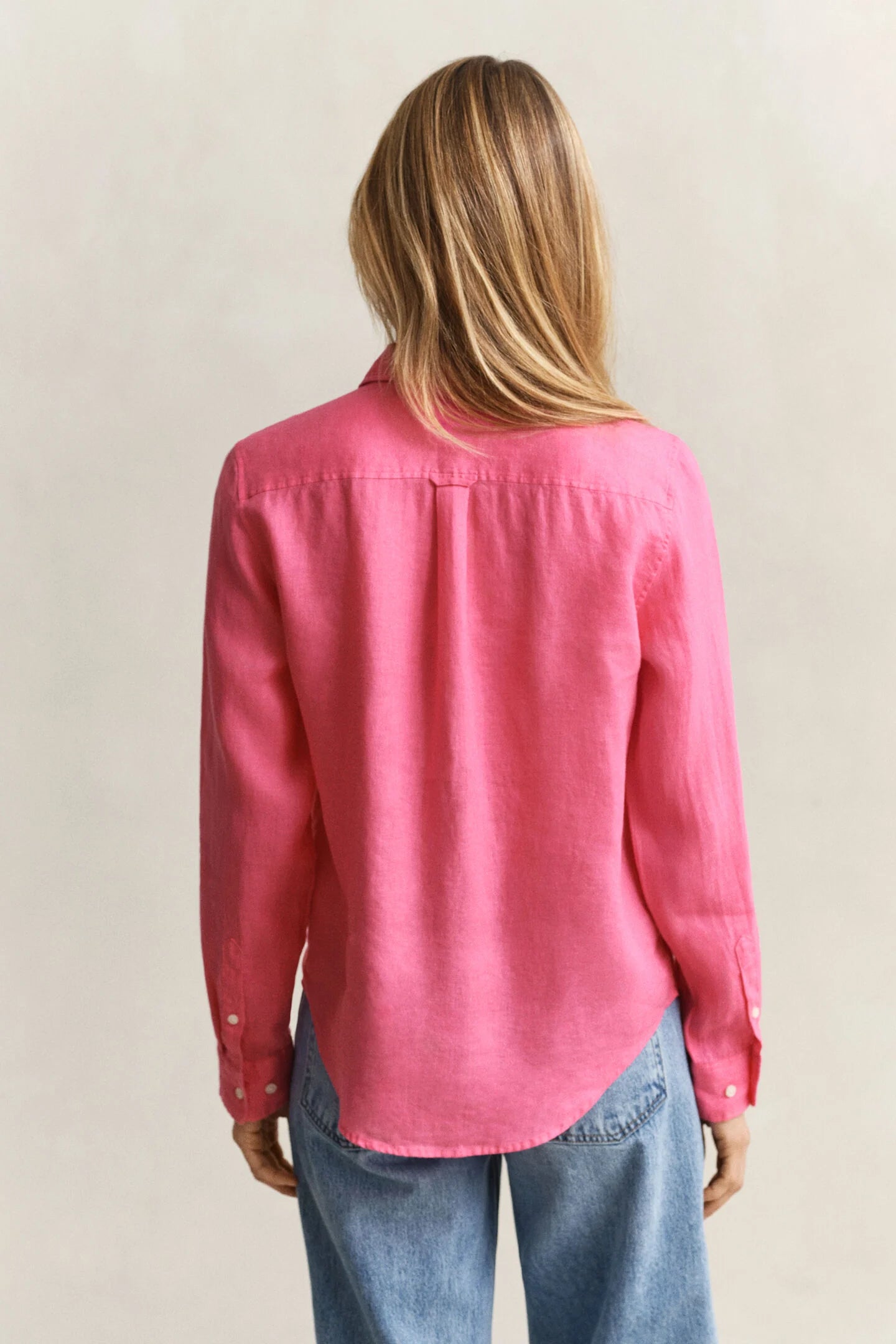 Chemise en lin rose regular fit femme élégante et légère – Gant