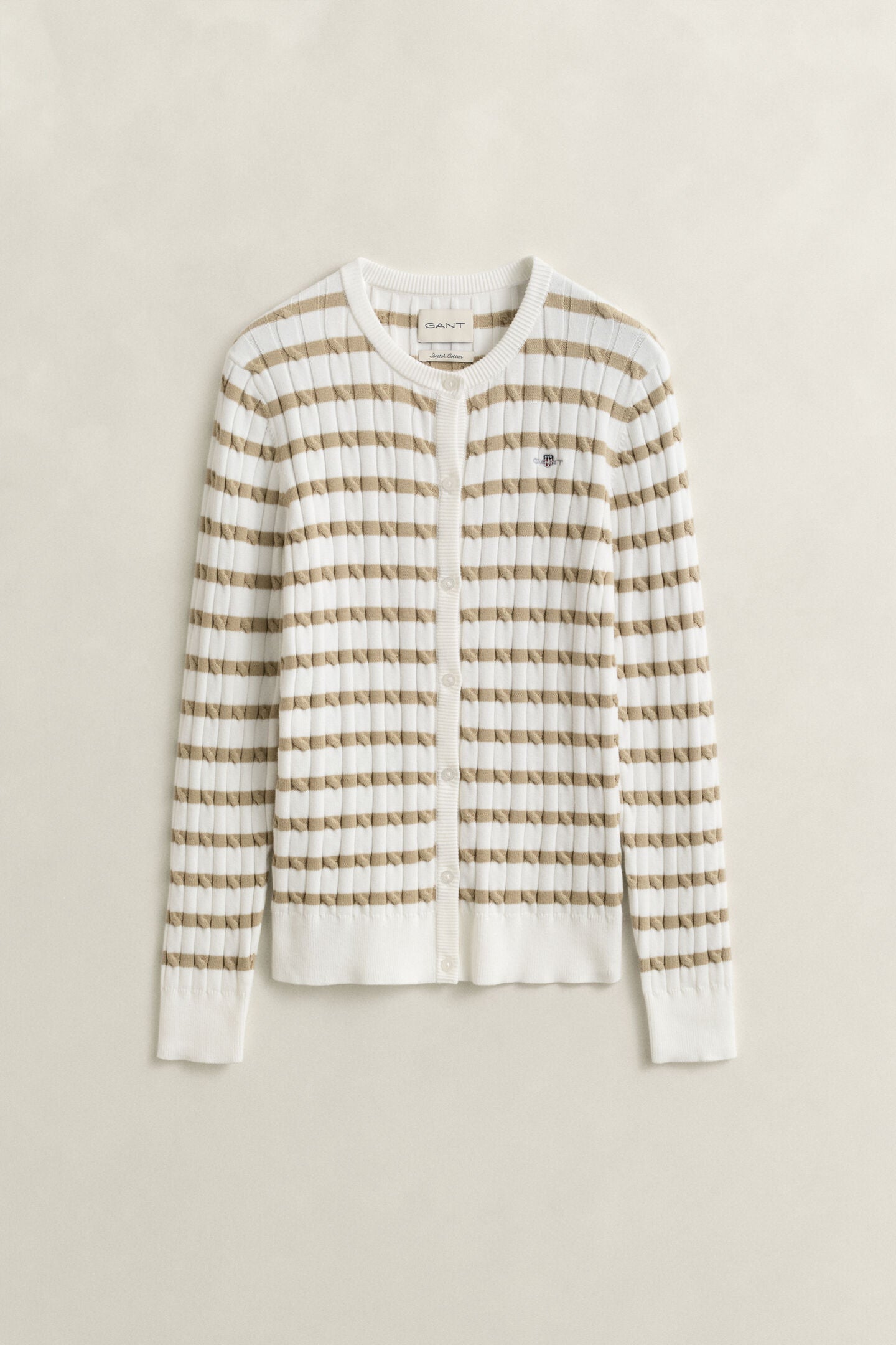Cardigan en maille torsadée à rayures femme – Gant