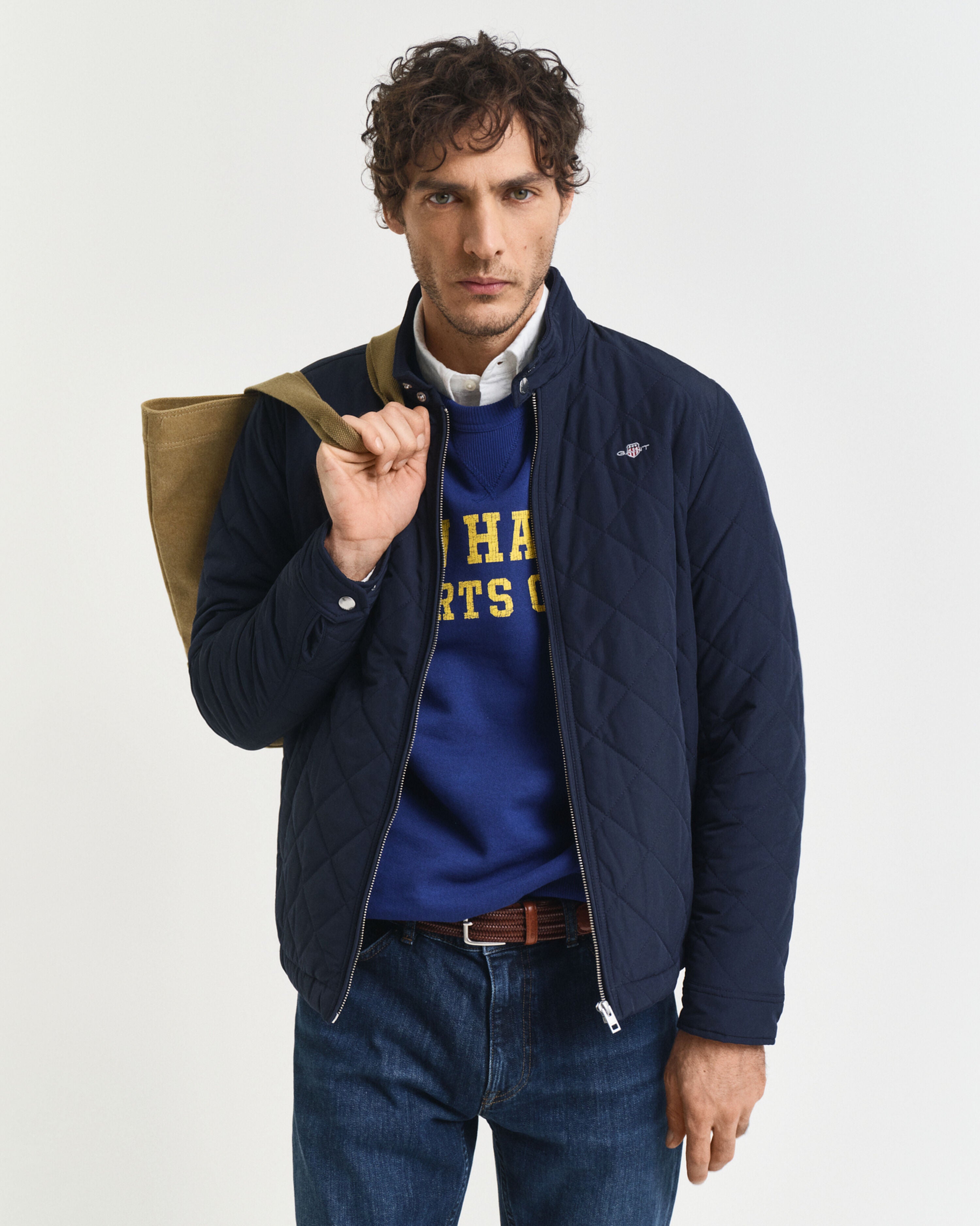Veste matelassée homme bleu marine Gant | Quilted Windcheater | Vestes bomber hiver mi-saison
