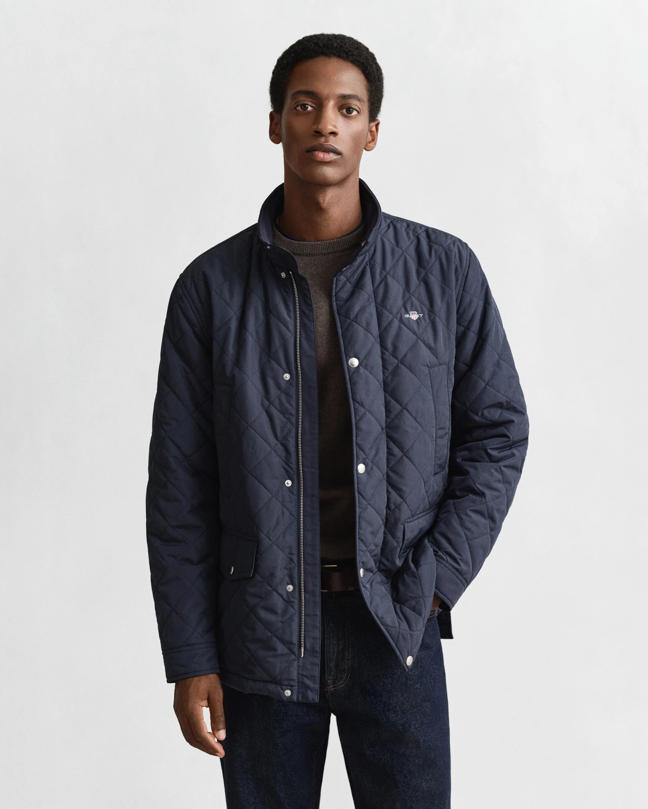 Veste matelassée homme bleu marine Gant | Quilted Windcheater | Vestes bomber hiver mi-saison