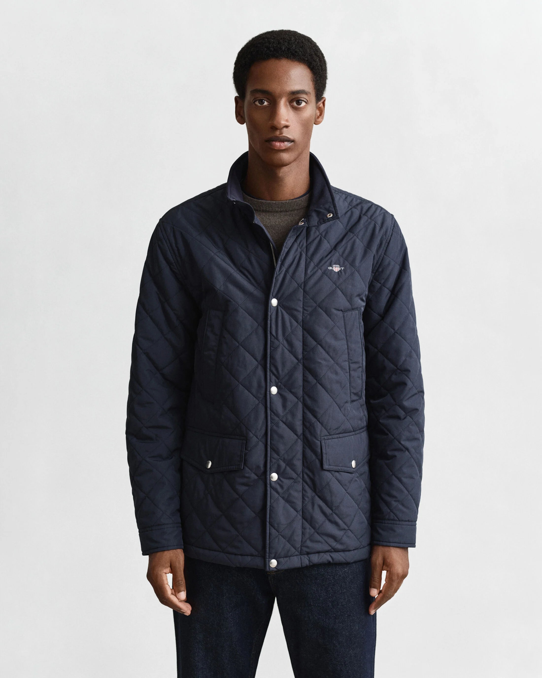 Veste matelassée homme bleu marine Gant | Quilted Windcheater | Vestes bomber hiver mi-saison