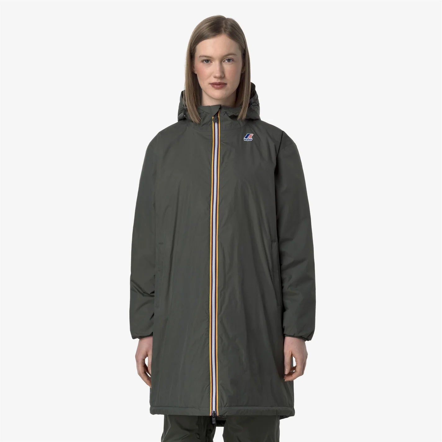 K-Way Le Vrai 4.0 Warm Eiffel Green Blackish Mixte – Veste imperméable coupe-vent unisexe, Automne/Hiver